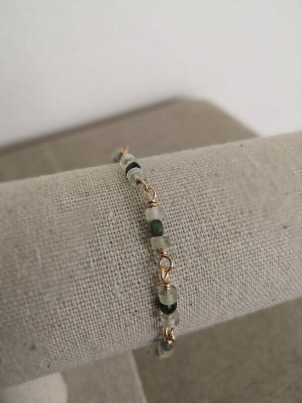 Collection D : bracelet Emeraude et Phrénite