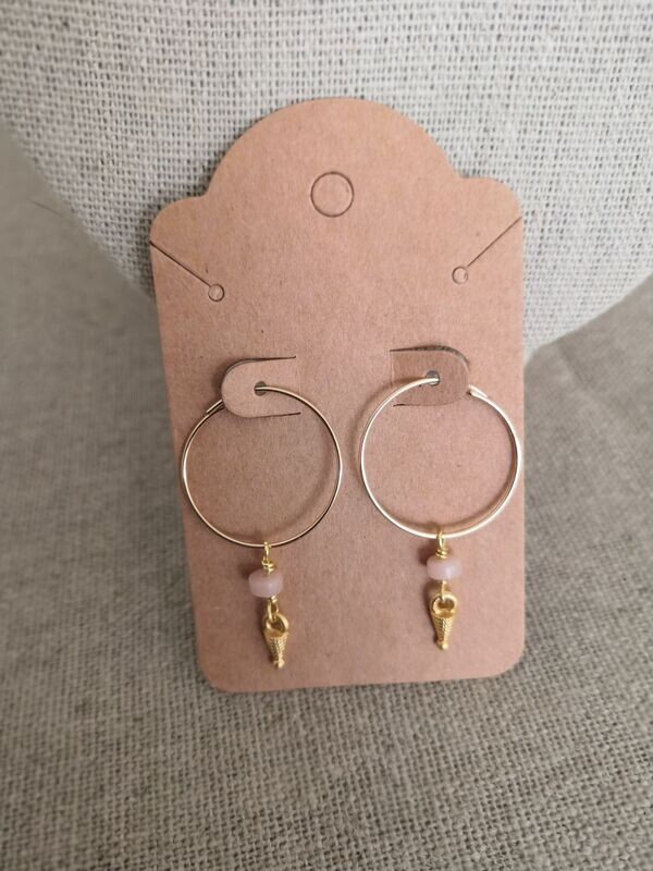 Collection D : boucles en Quartz rose