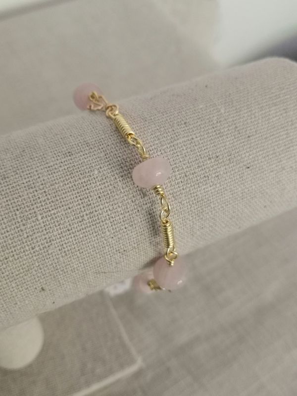 A Nemausus (variation), Bracelet maillons et Quartz rose