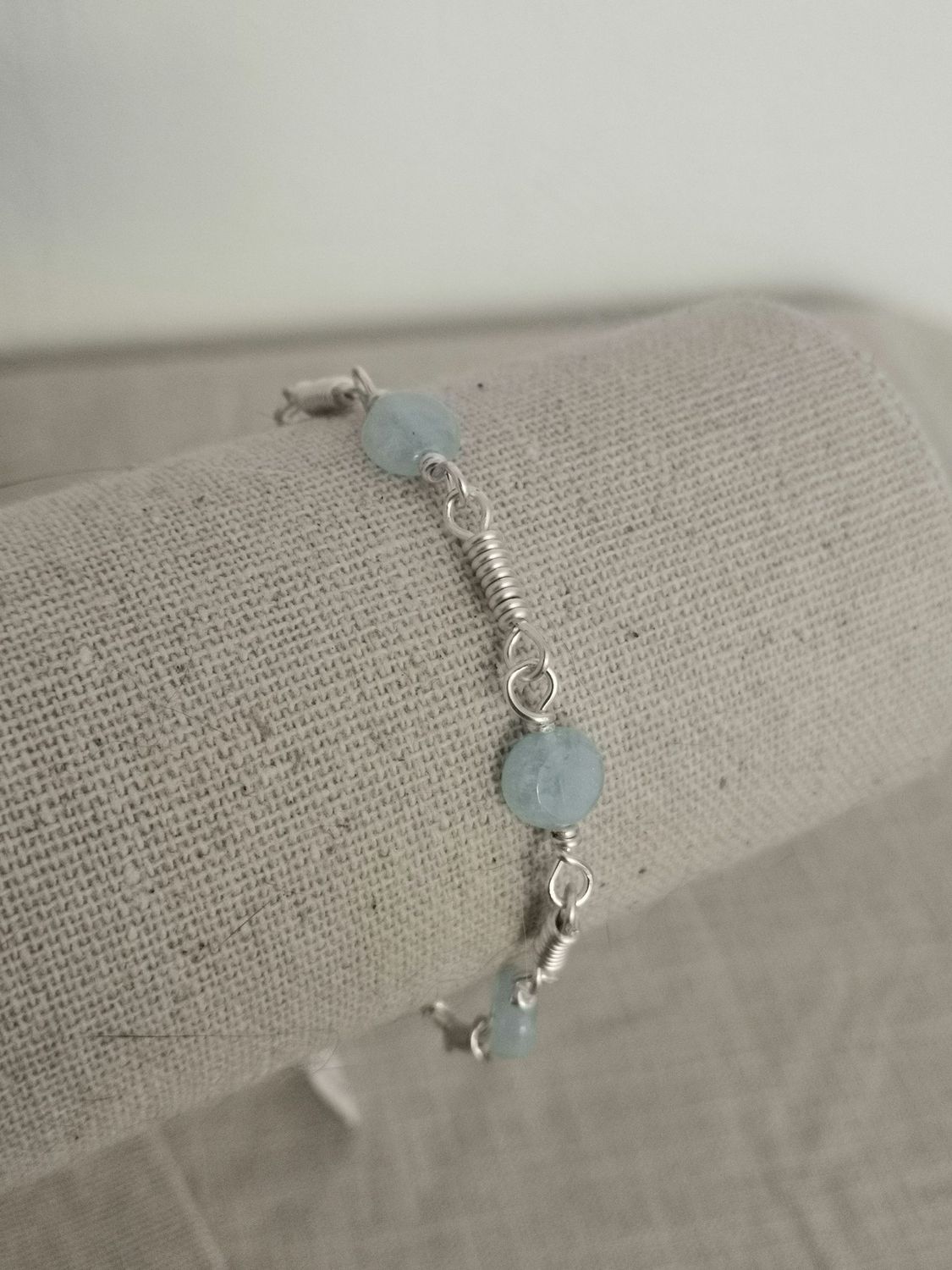 A Nemausus (variation), Bracelet maillons et Aigue-Marine