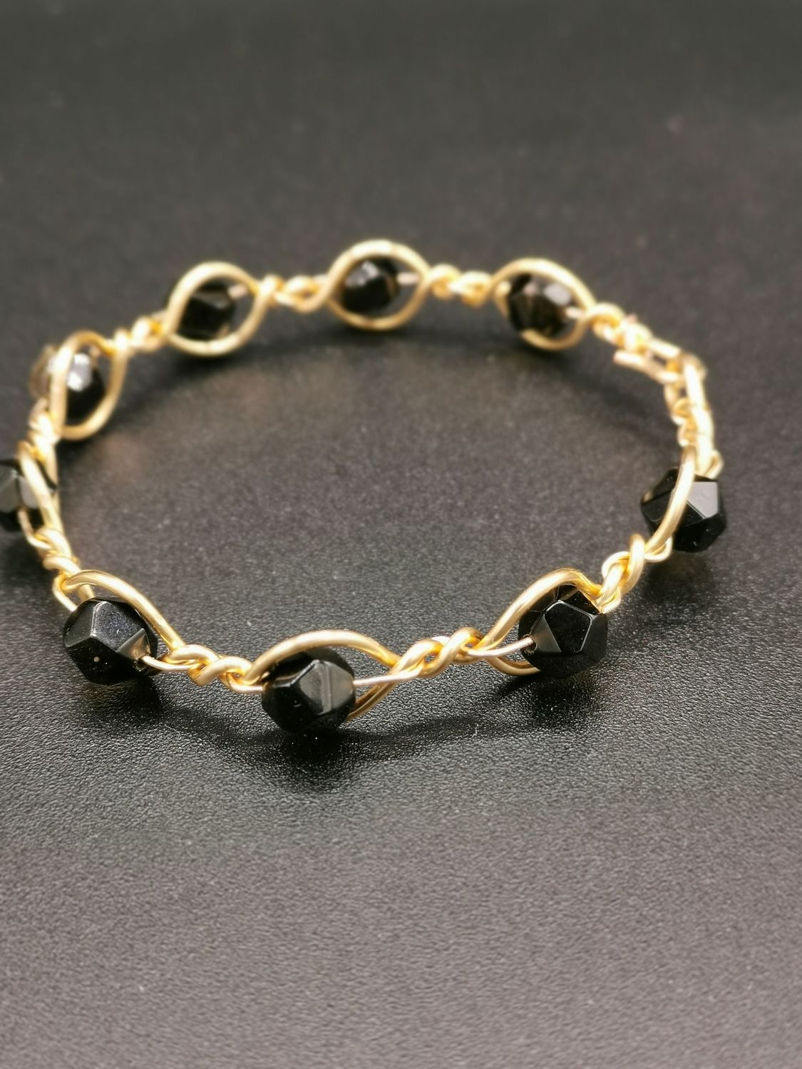 Bracelet enroulé avec Obsidienne