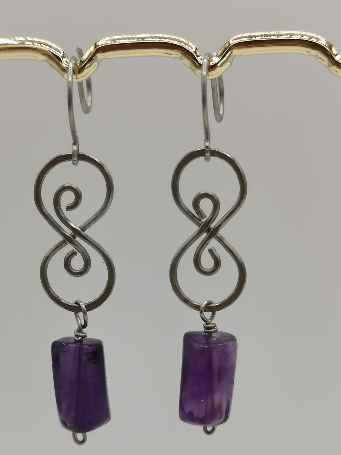 Boucle d'oreille Lemniscatus en  Améthyste