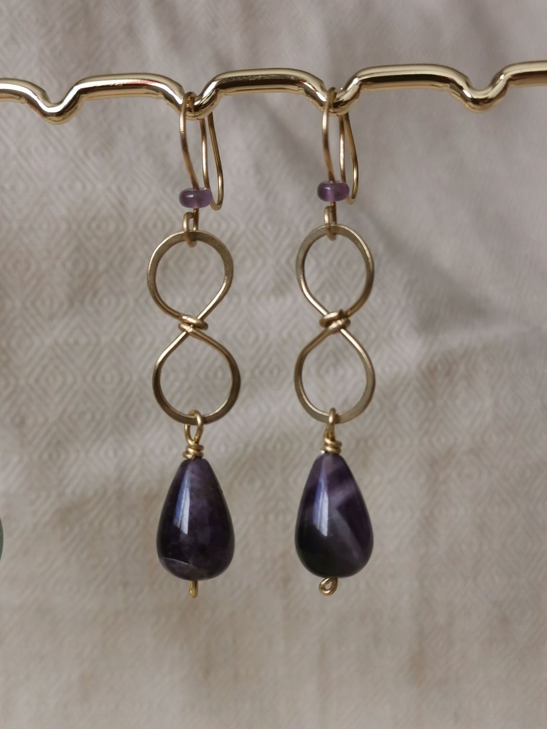 Boucle d'oreille infini Lemniscatus en  Améthyste