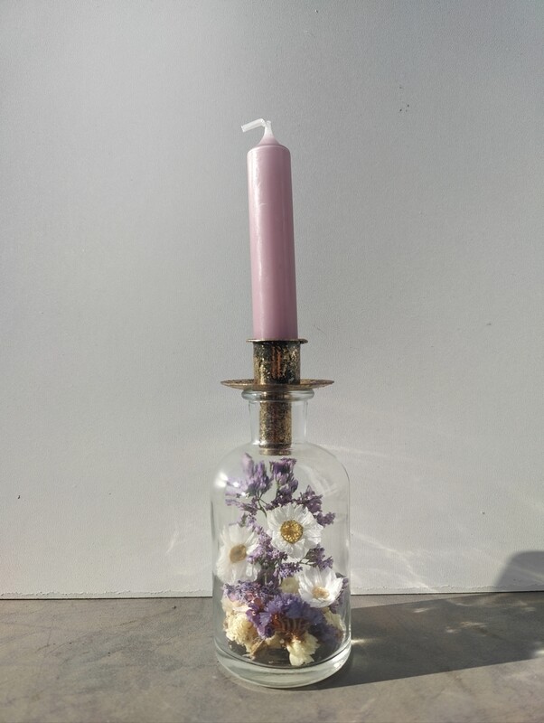 kandelaar purple met gouden houder