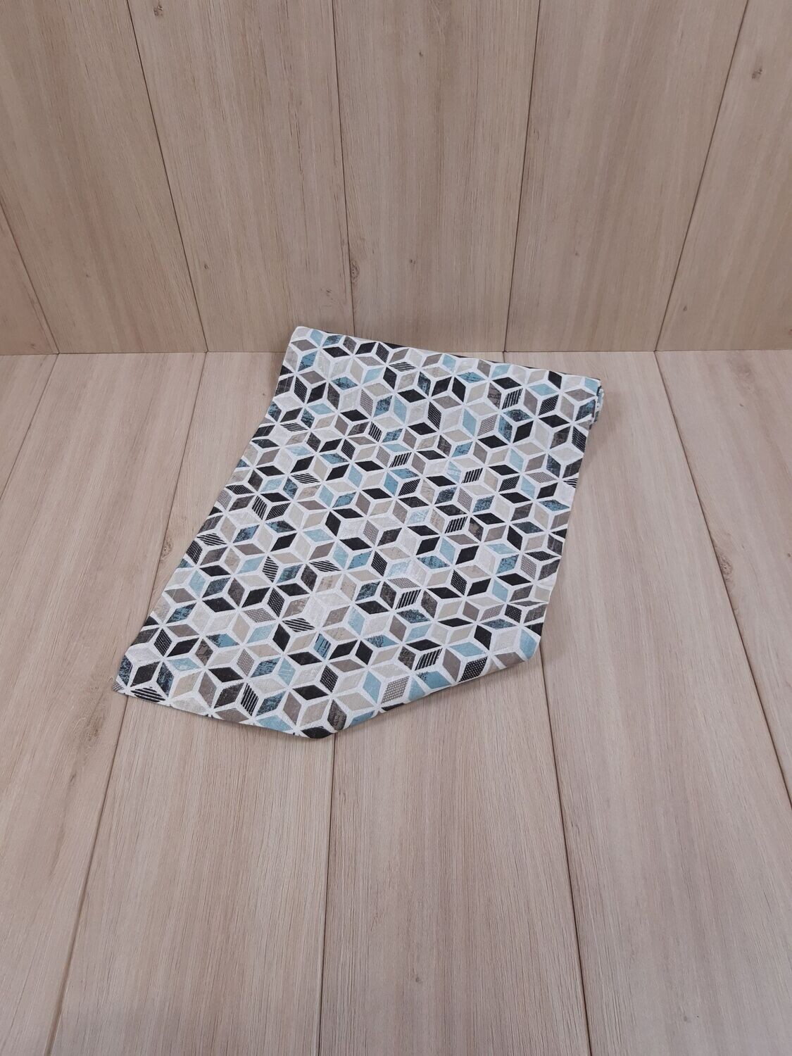 Tischläufer Rauten beige/hellblau