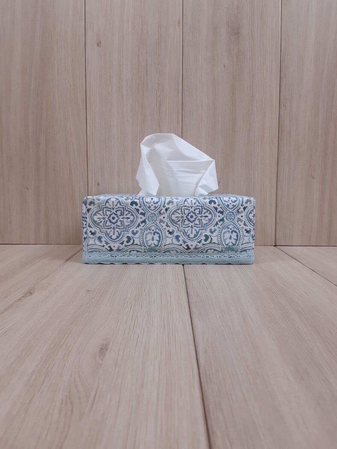 Tücherbox Ornamente Blautöne