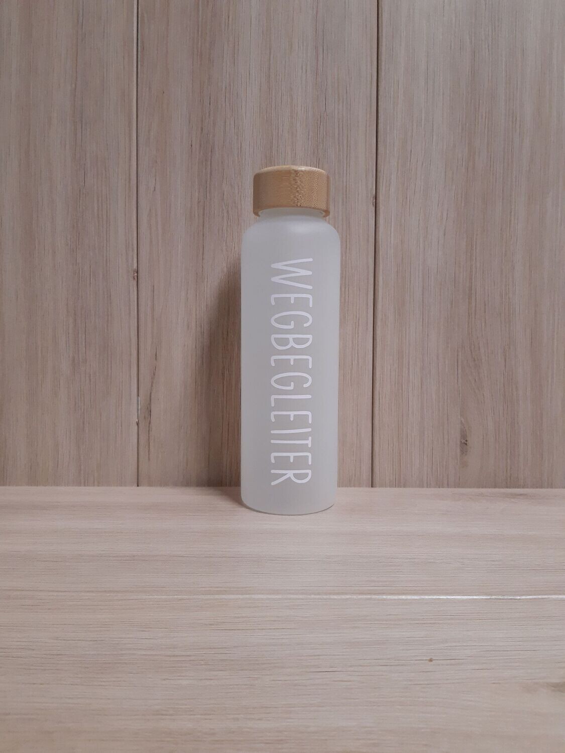 Glasflasche Glasflasche "Wegbegleiter" weiß