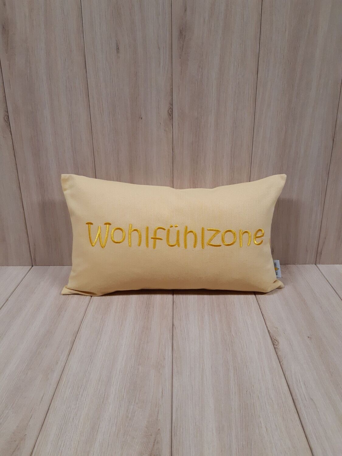 Kissenhülle "Wohlfühlzone" gelb