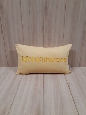 Kissenhülle Kissenhülle "Wohlfühlzone" gelb