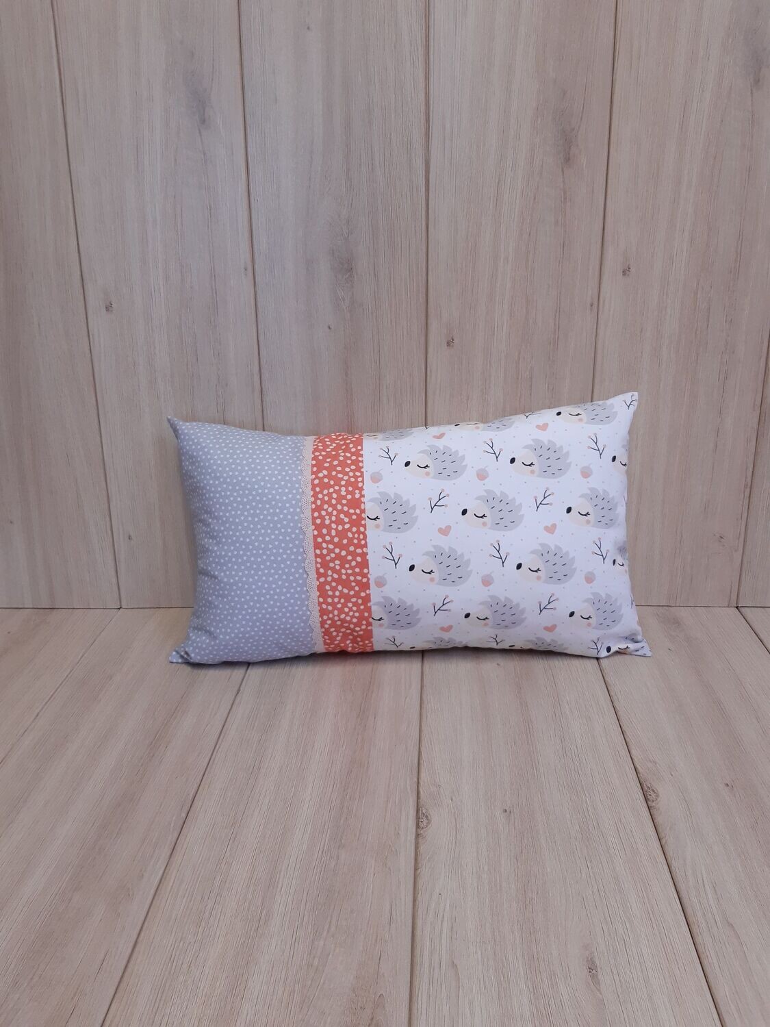 Kissenhülle mehrfarbig Igel/apricot/grau