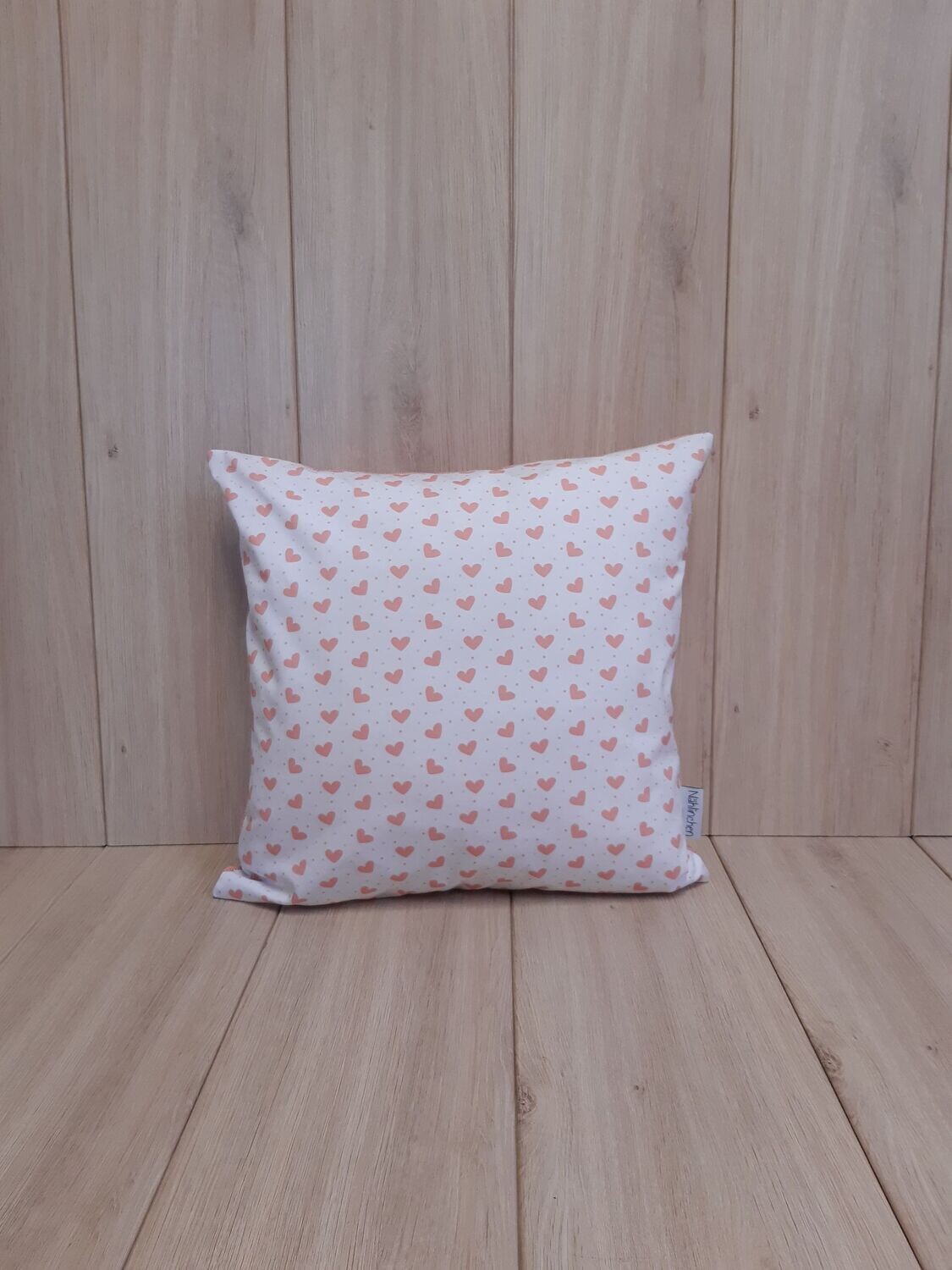 Kissenhülle Herzchen/orange meliert - 40x40cm