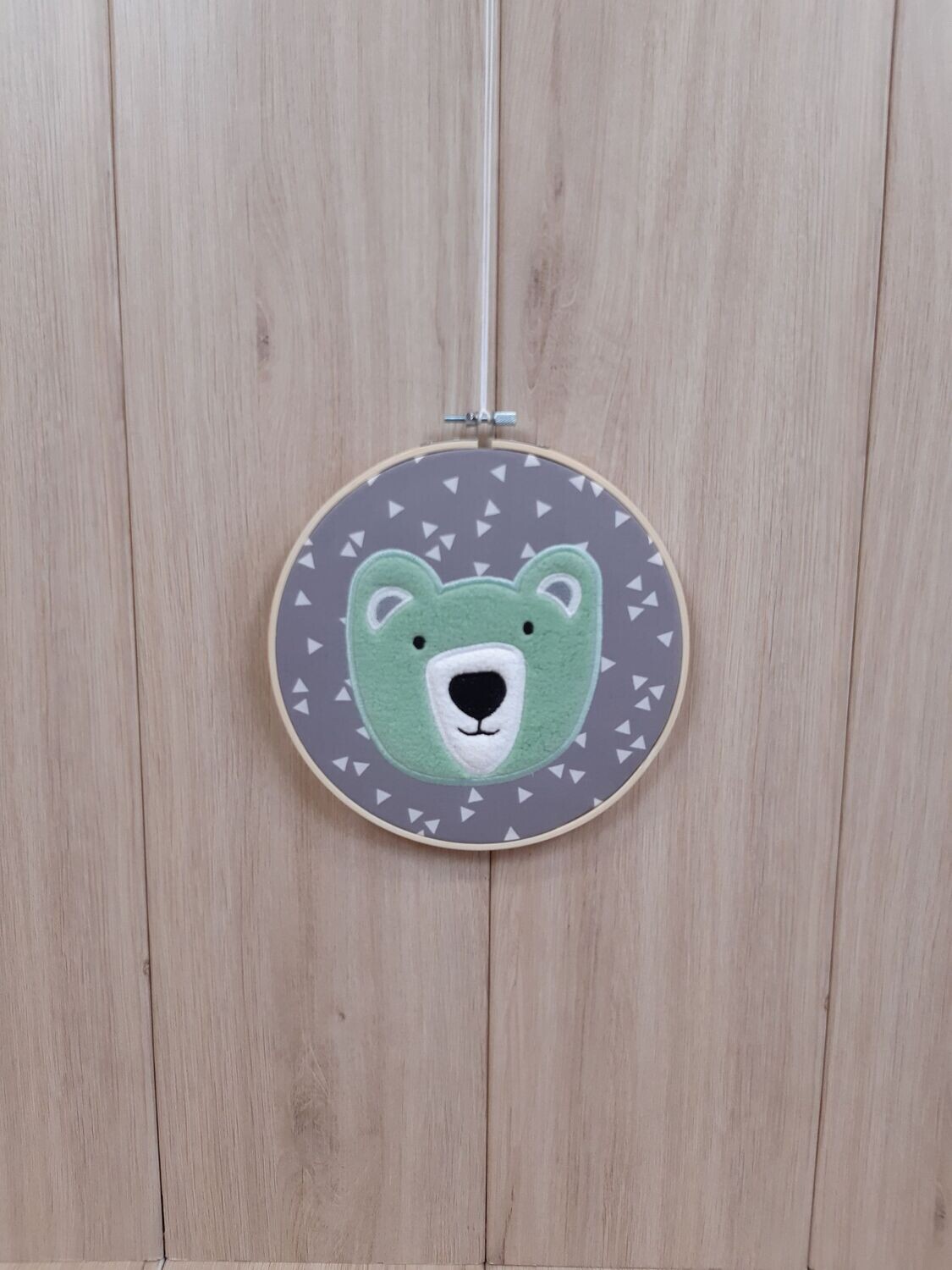 Wandbild Bär mint/grau