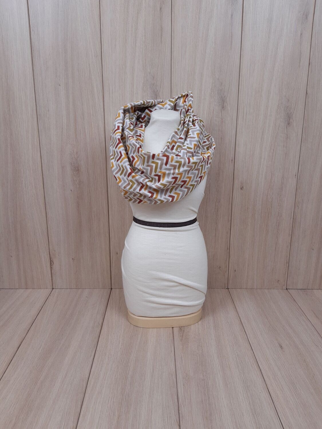 Musselin-Loop Muster rost/senfgelb