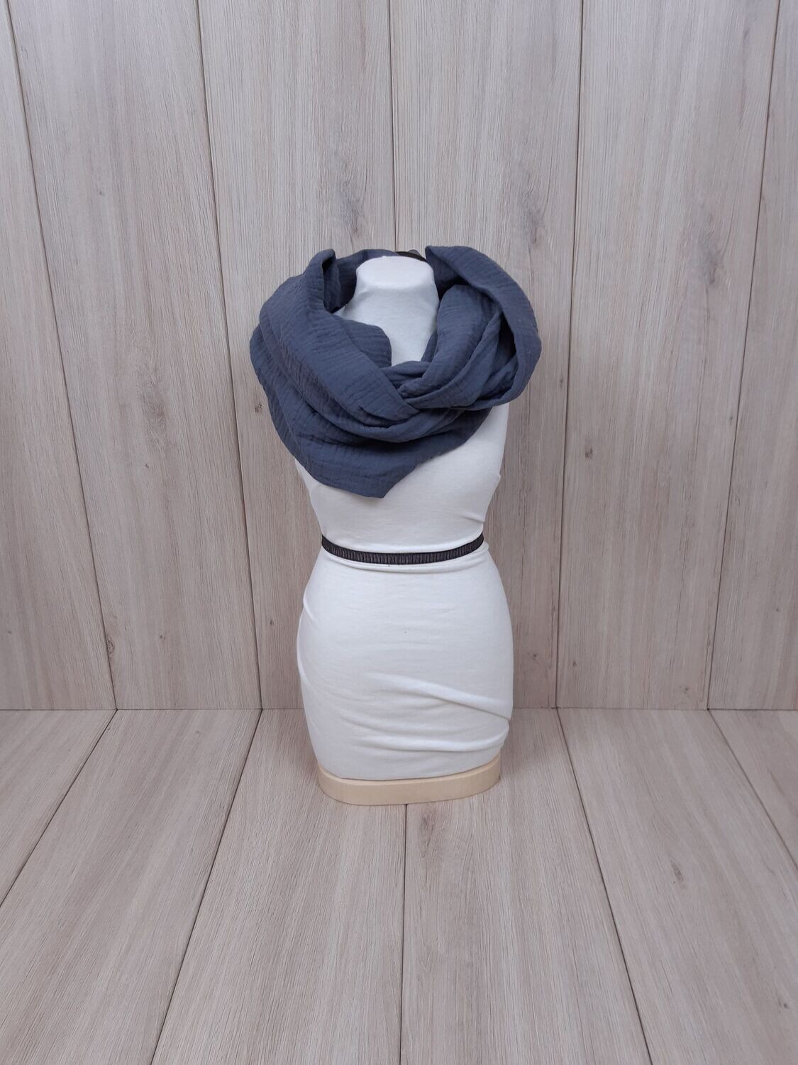 organic Musselin-Loop dunkelgrau