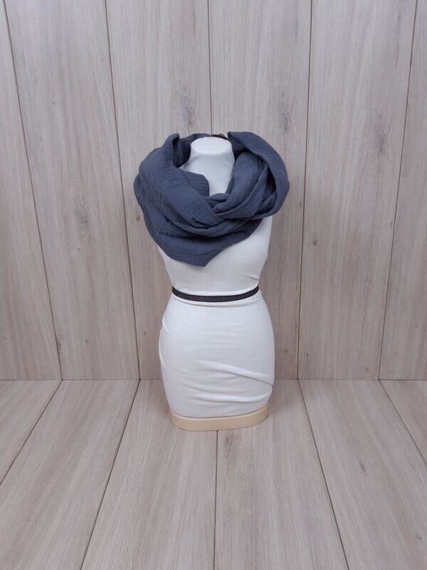 organic Musselin-Loop dunkelgrau