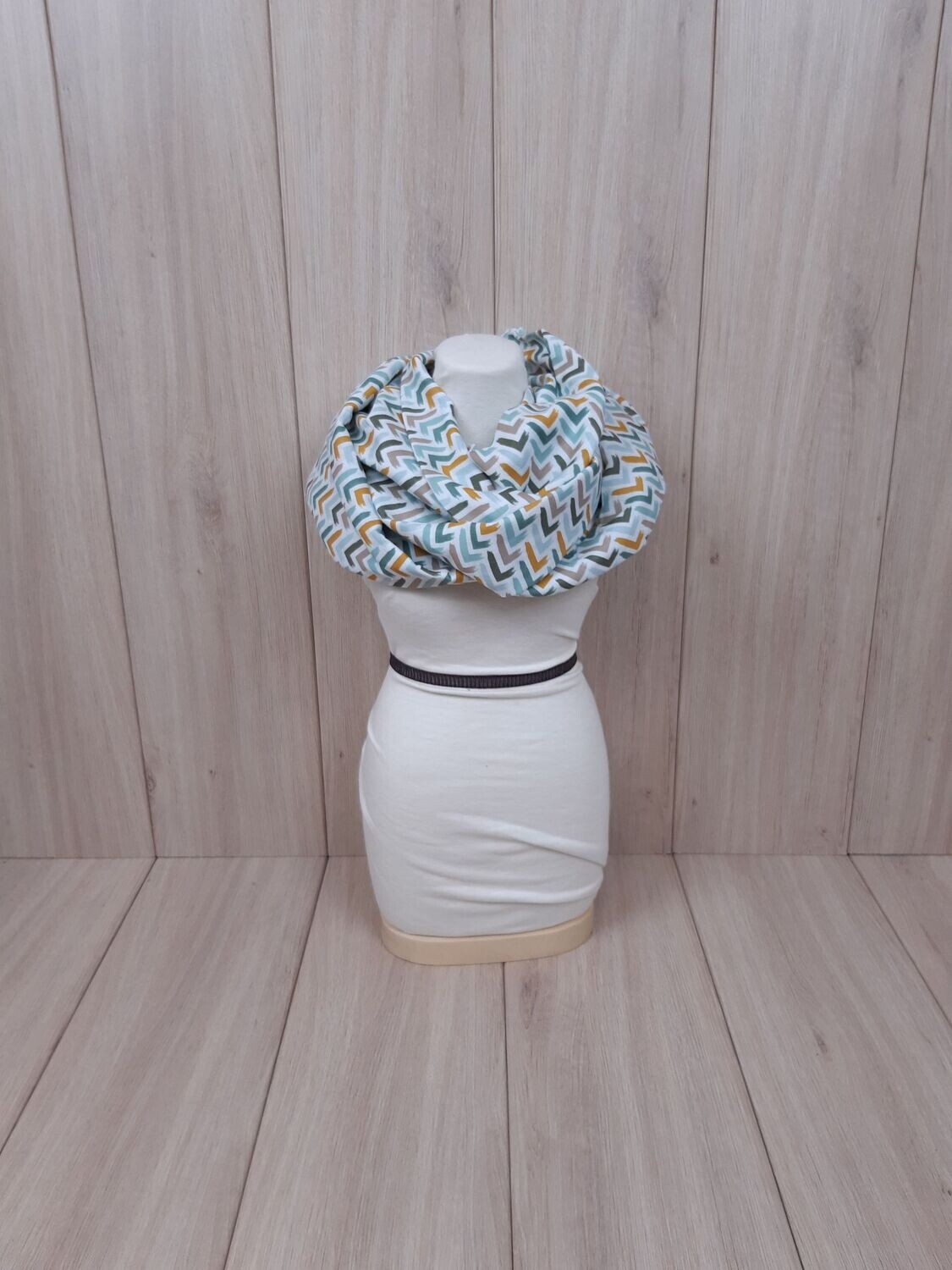 Musselin-Loop Muster mint/senfgelb Musselin-Loop Muster mint/senfgelb