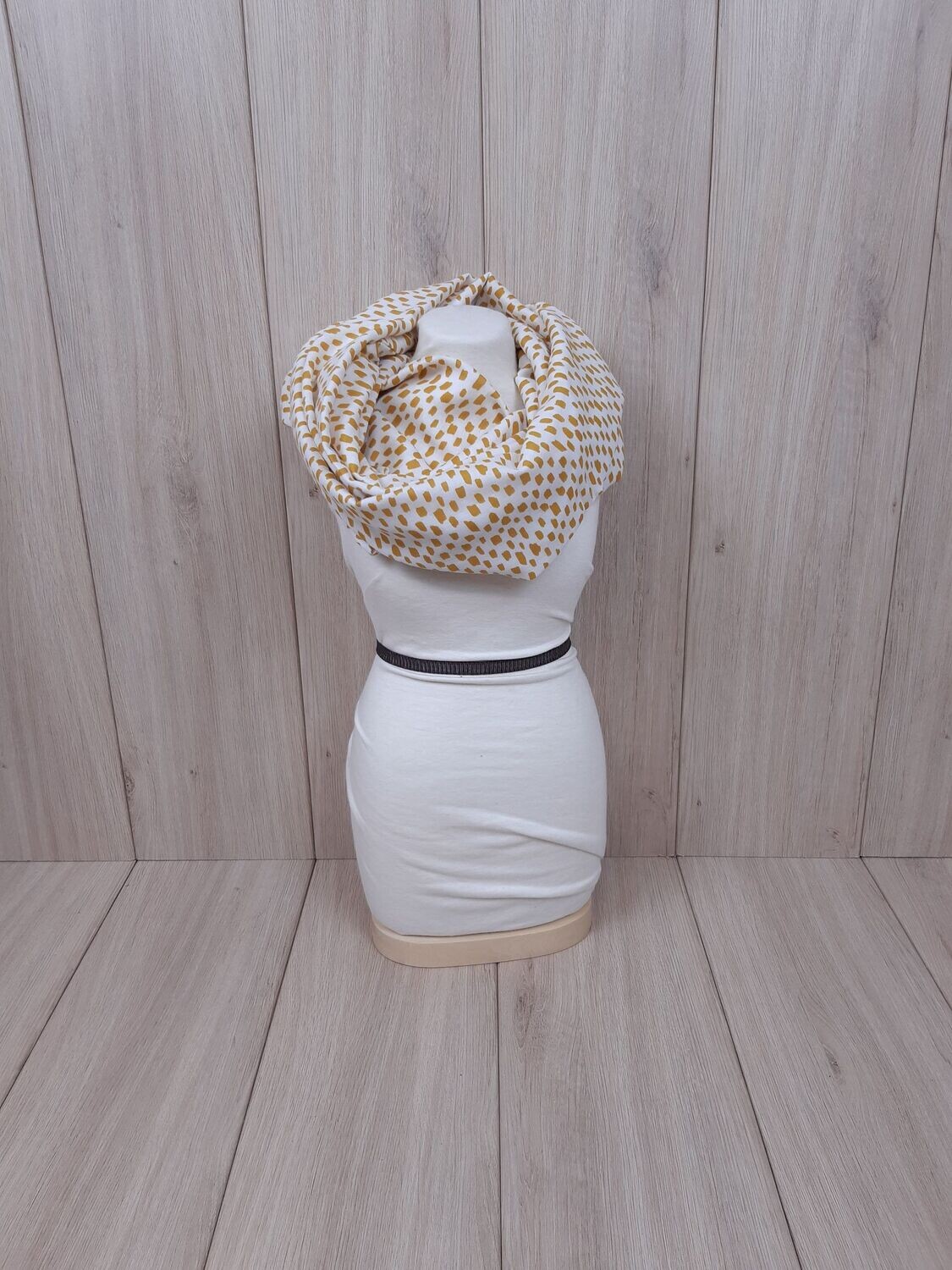 organic Musselin-Loop Tupfen weiß/senfgelb organic Musselin-Loop Tupfen weiß/senfgelb