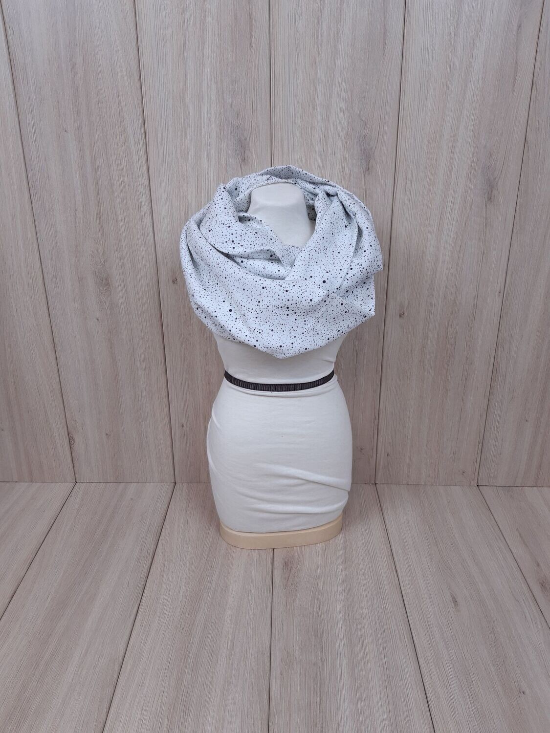 Musselin-Loop Pünktchen weiß/schwarz