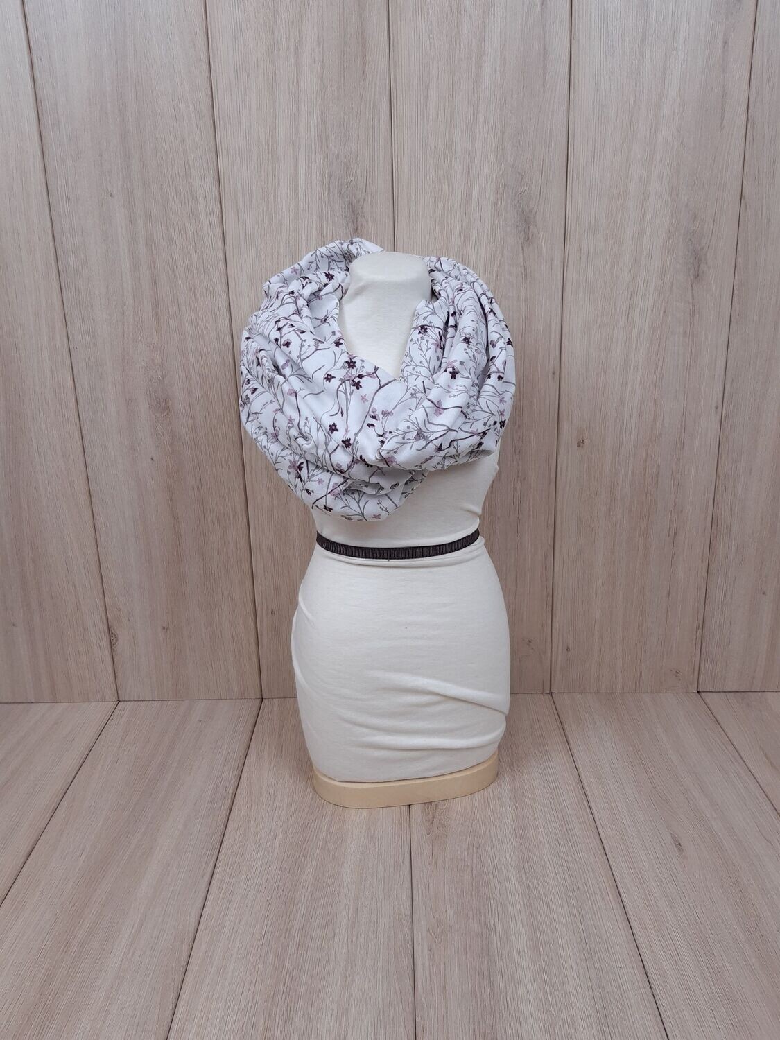 Musselin-Loop Blumenranke creme/beere