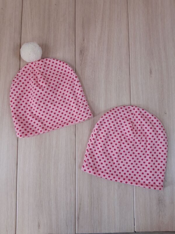 warme Beanie - Punkte rosa/pink - verschiedene Größen