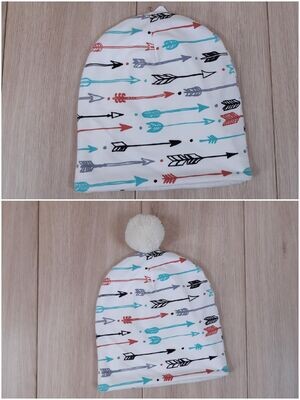 warme Beanie - Pfeile türkis ca.48-50cm warme Beanie - Pfeile türkis ca.48-50cm