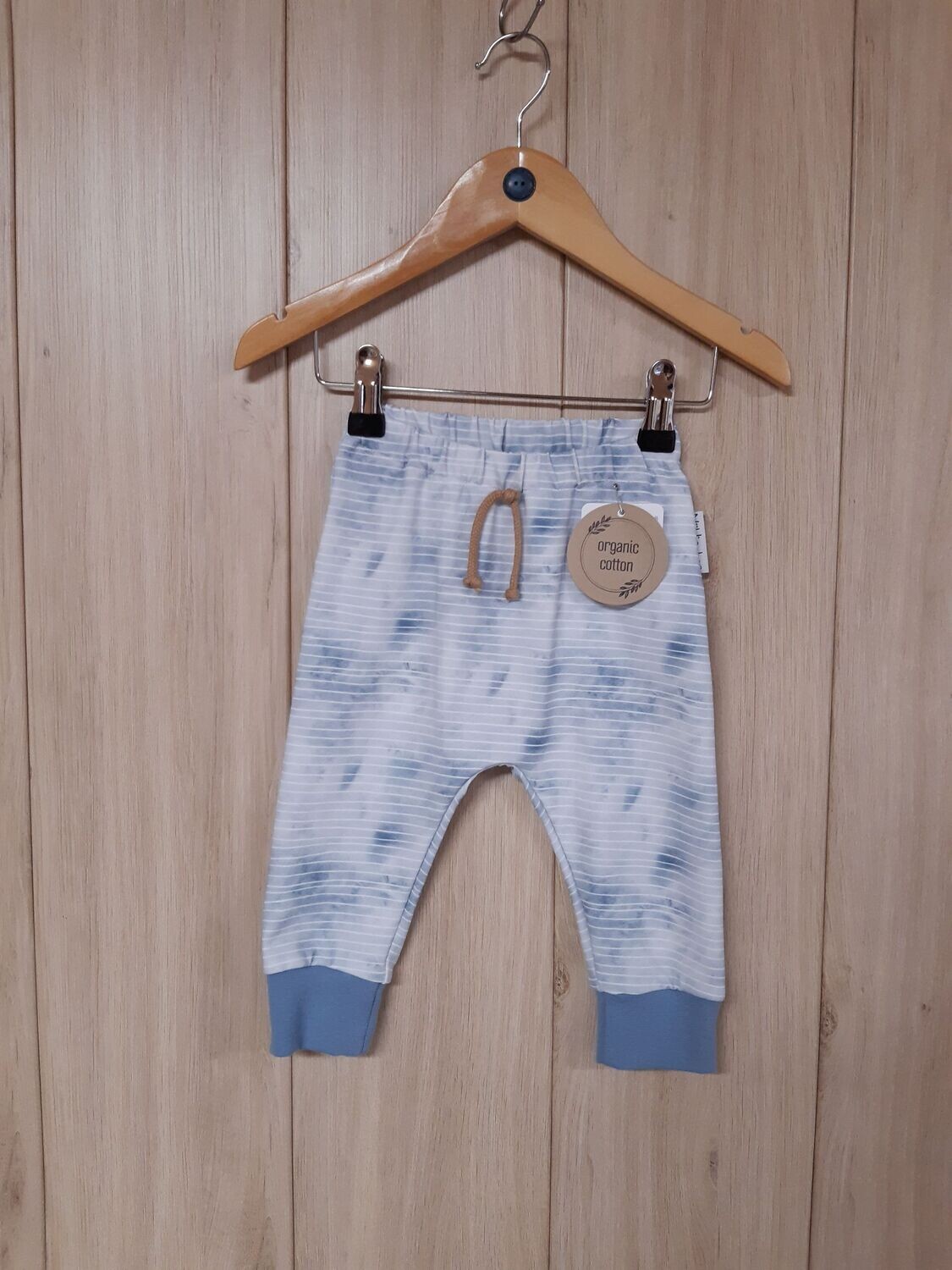 organic Jogger Streifen hellblau -Größe 86