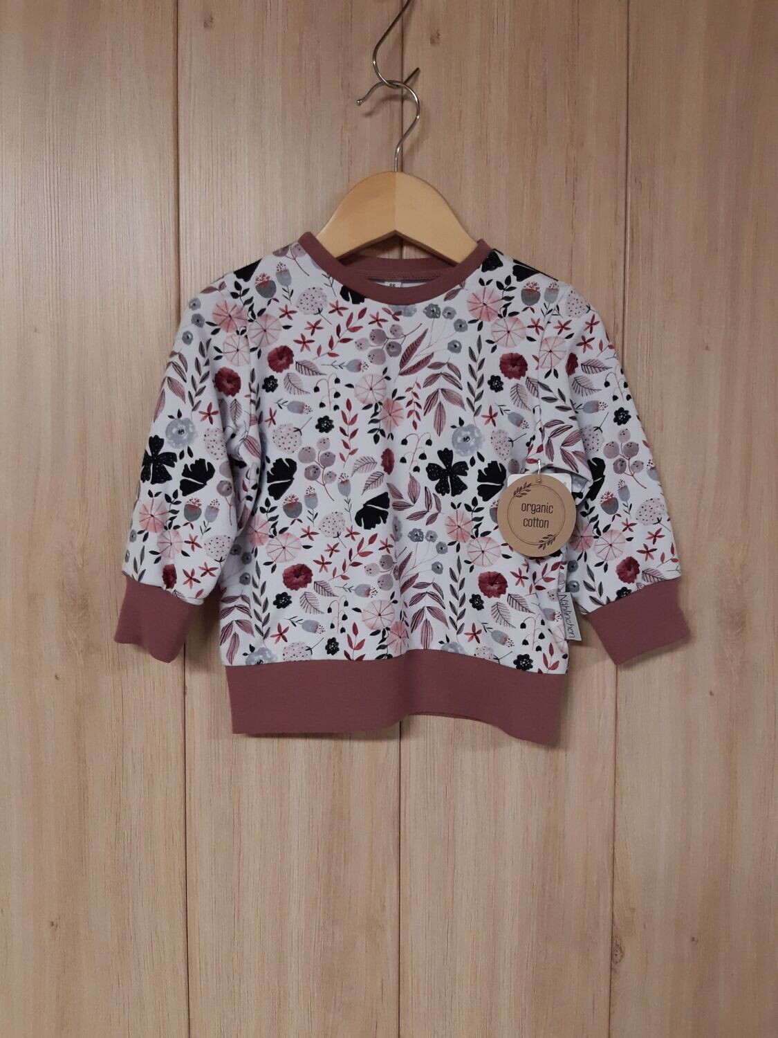 Sweater Blumen beere - Größe 86