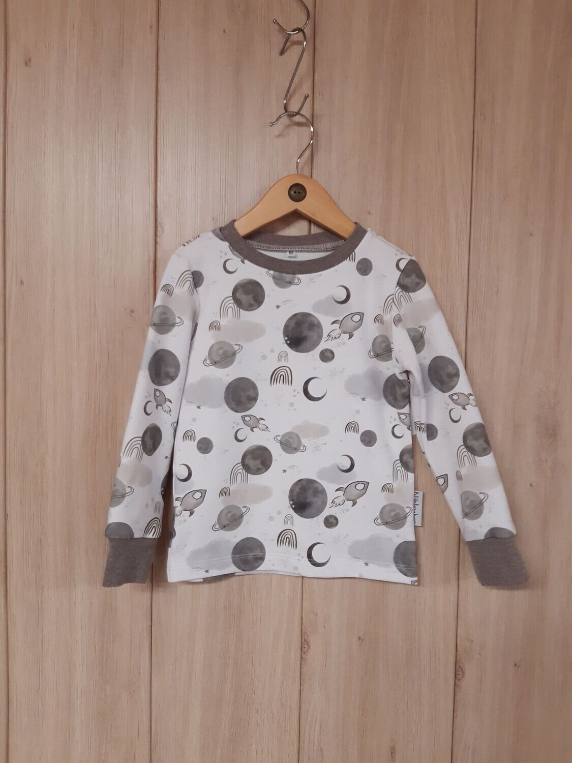Sweatshirt Weltall taupe - Größe 98