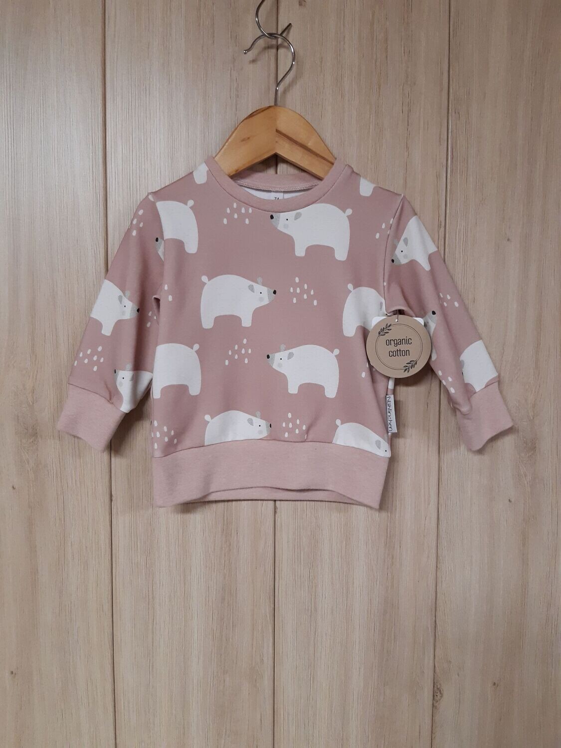 organic Sweater Eisbären altrosa - Größe 104
