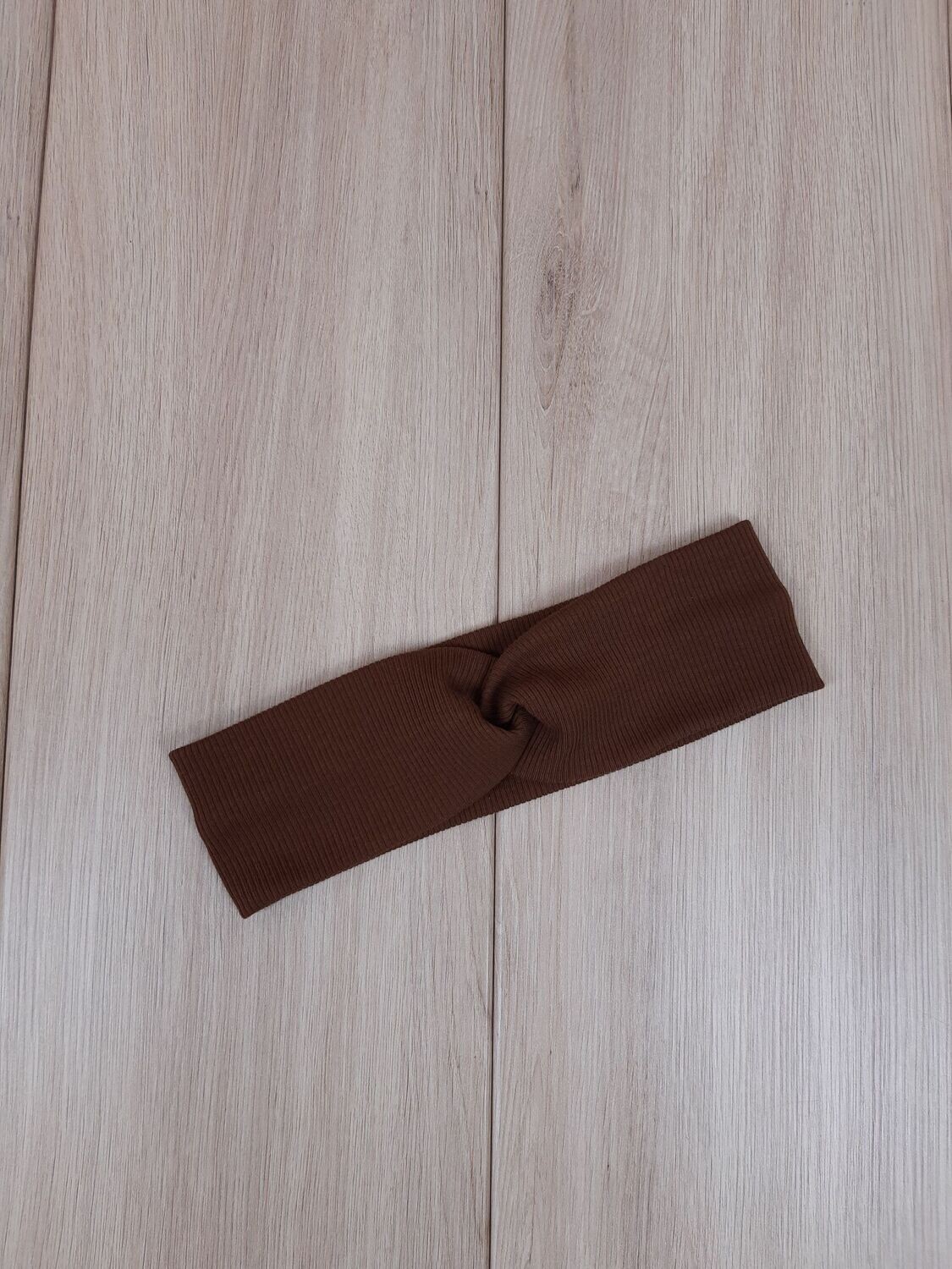 Knotenband Rippjersey - braun Knotenband Rippjersey - braun