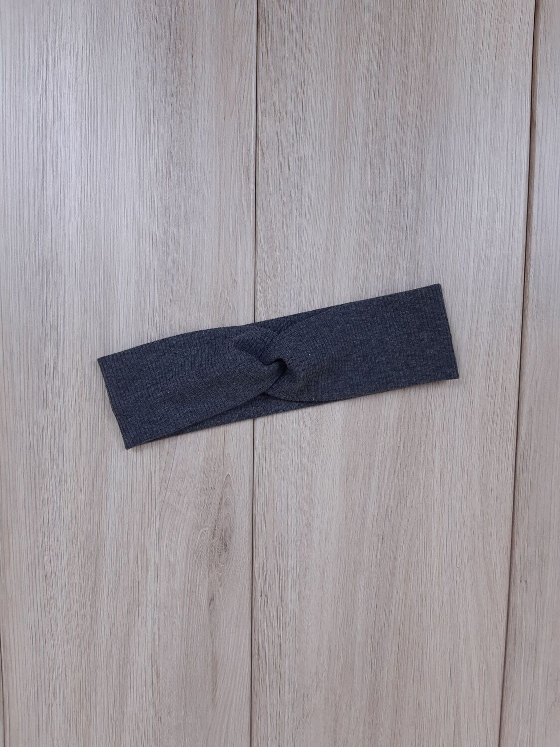 Knotenband Rippjersey - dunkelgrau meliert Knotenband Rippjersey - dunkelgrau meliert