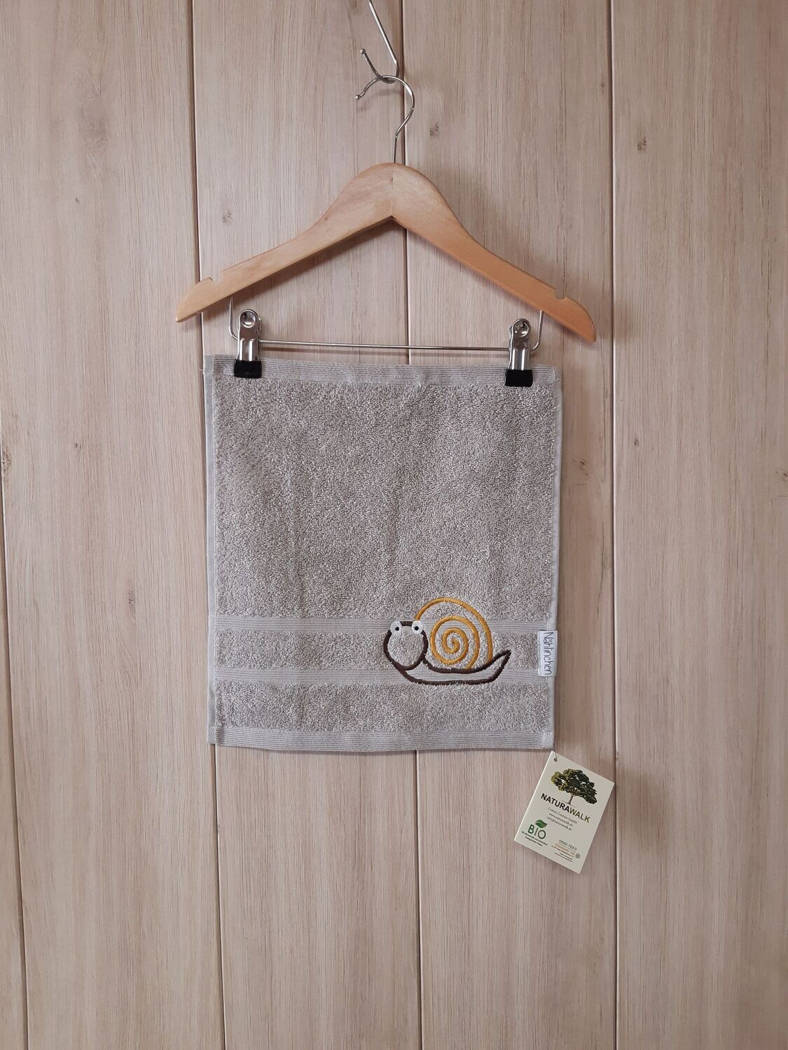 organic Handtuch Schnecke - stein