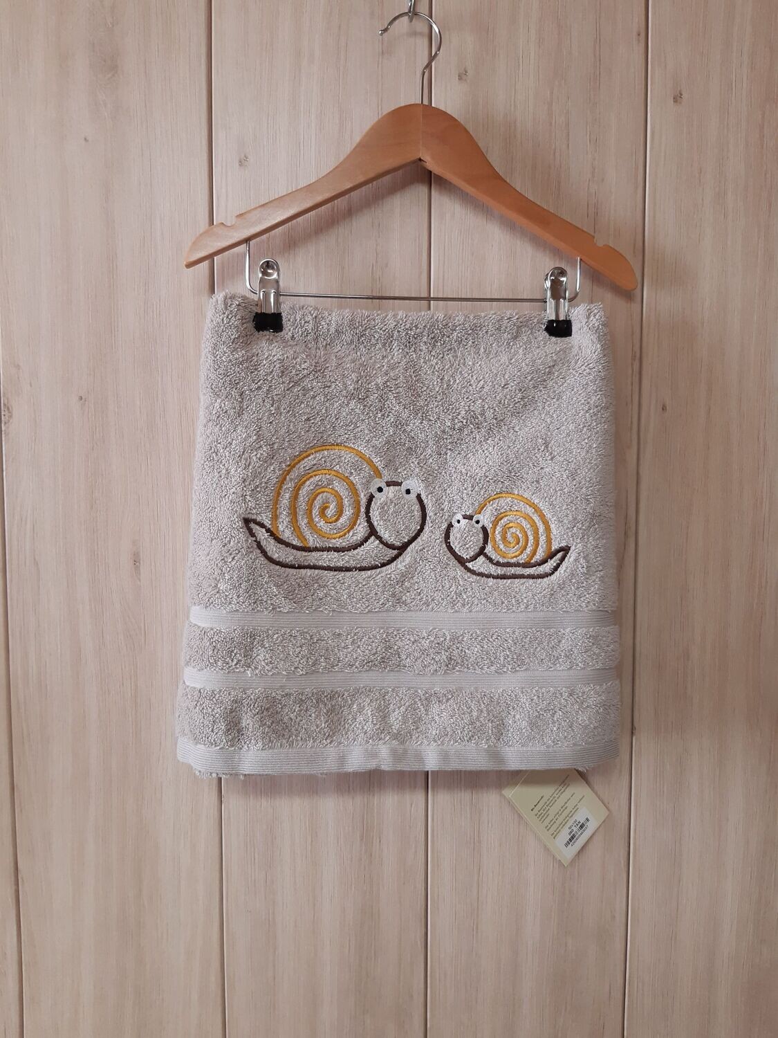 organic Handtuch Schnecken Duo - stein