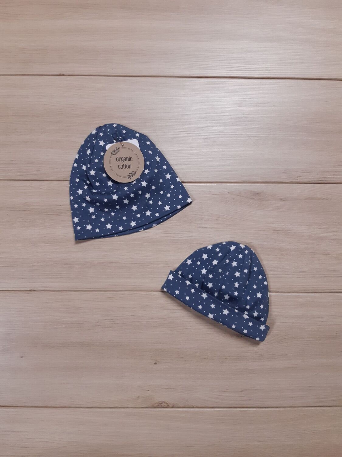 Übergangsmütze Sternchen jeansblau - verschiedene Größen