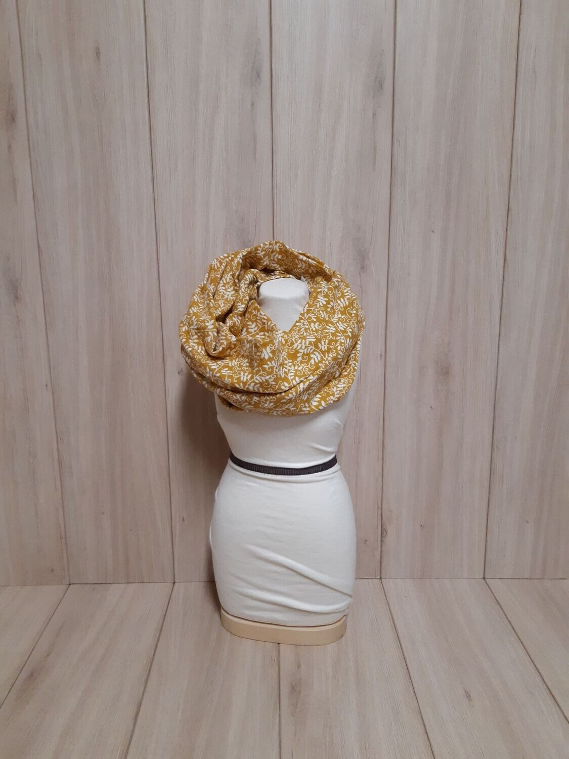 Musselin-Loop Blätterranke senfgelb