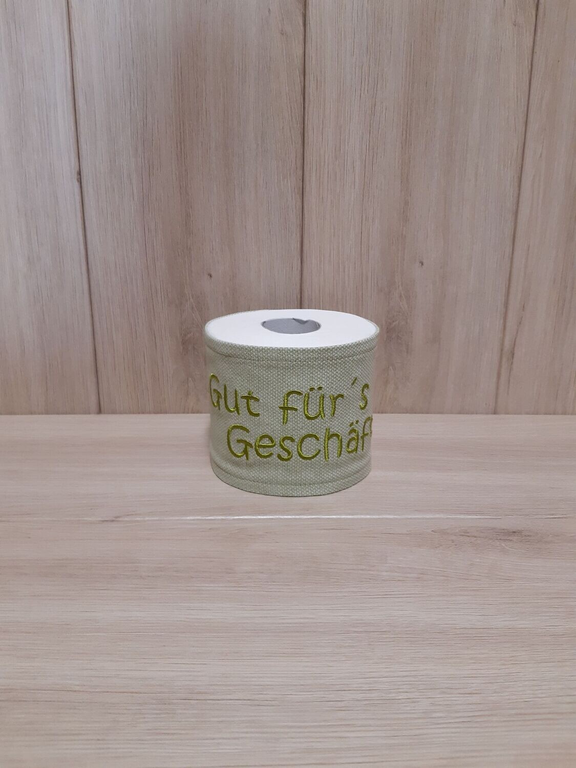 Klopapierrolle "gut für's Geschäft" hellgrün