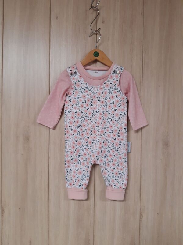 organic Set Jumper+Langarmshirt/ Blumen rosa - Größe 68