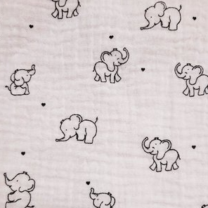 0,4m Musselin Elefant creme 0,4m Musselin Elefant creme