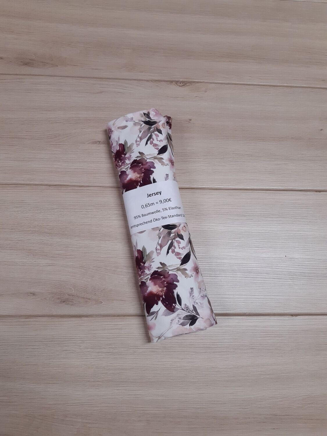 0,65m Baumwoll-Jersey Blumen beere