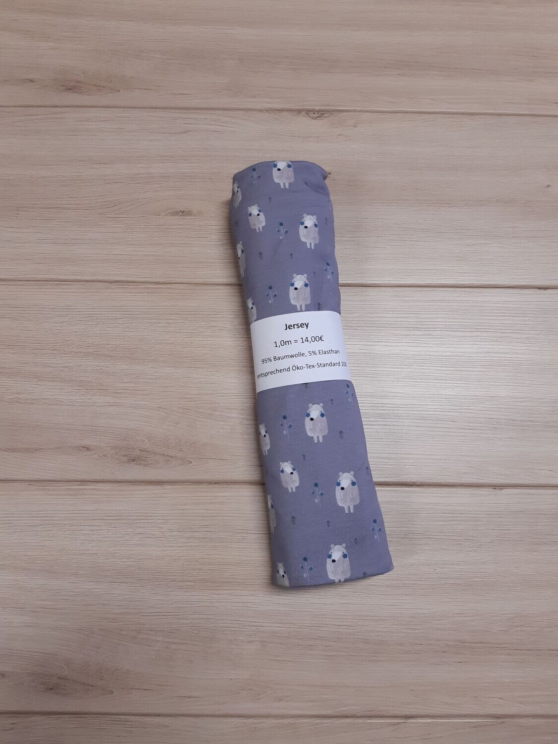 1m Baumwoll-Jersey Bärchen grau