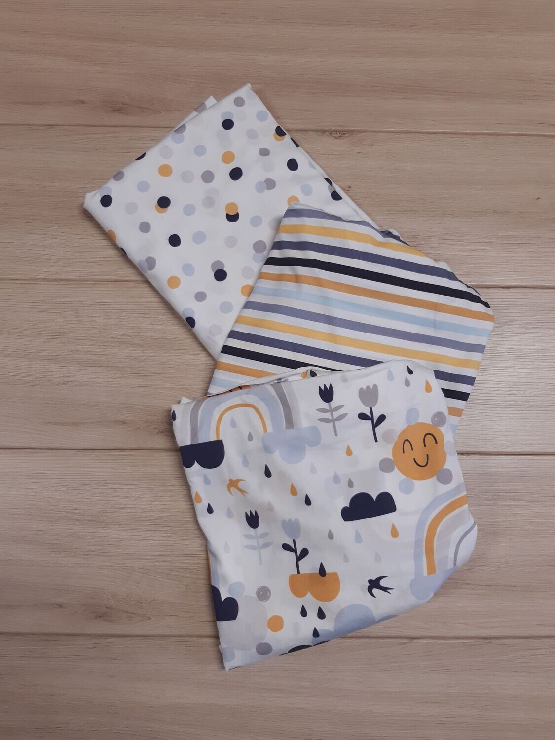 Bio-Jersey Stoffpaket  senf/hellblau/grau