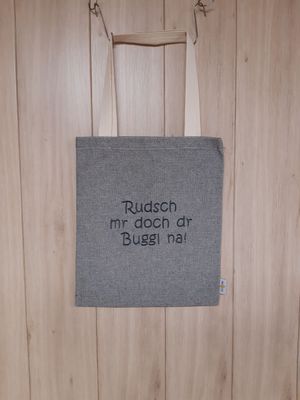 bestickte Tasche dunkelgrau