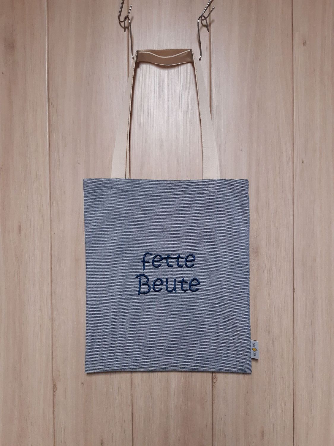 Stofftasche Stofftasche "fette Beute" petrolblau