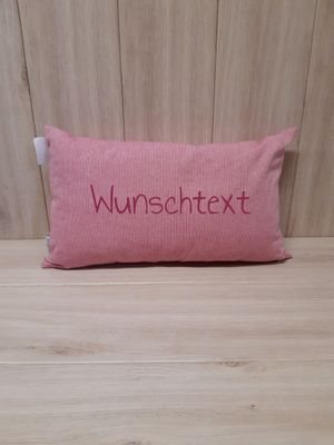 Individuell bestickte Kissenhülle rechteckig pink  - verschiedene Größen