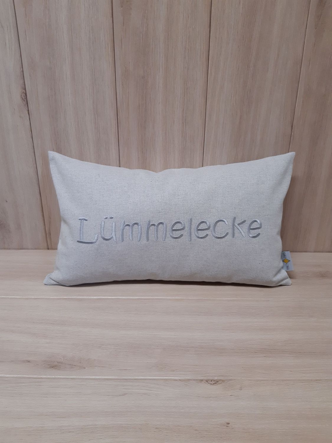 Kissenhülle "Lümmelecke" hellgrau