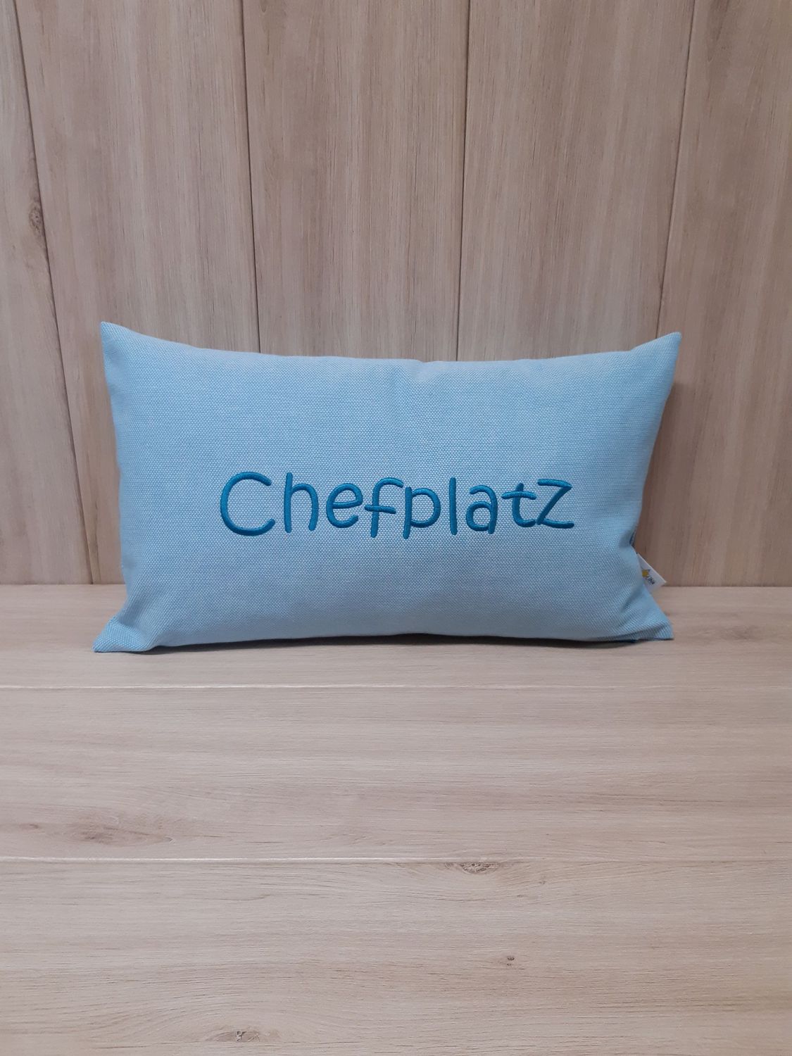 Kissenhülle "Chefplatz" türkis