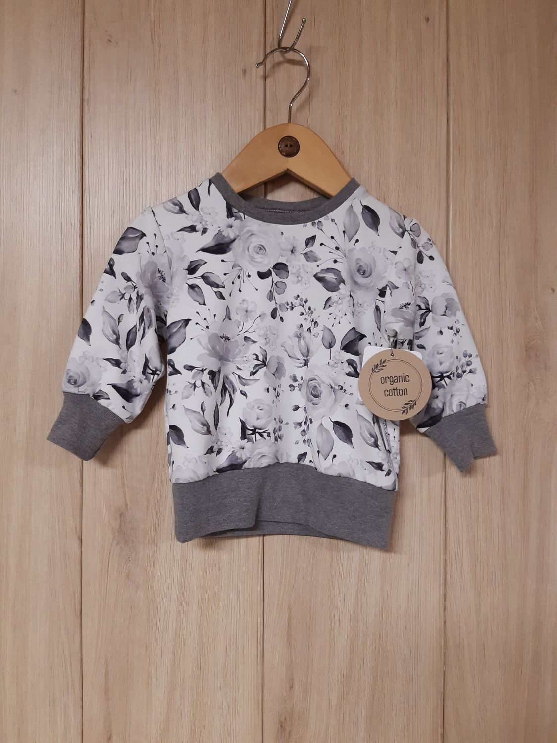 Sweater Rosen grau - Größe 68