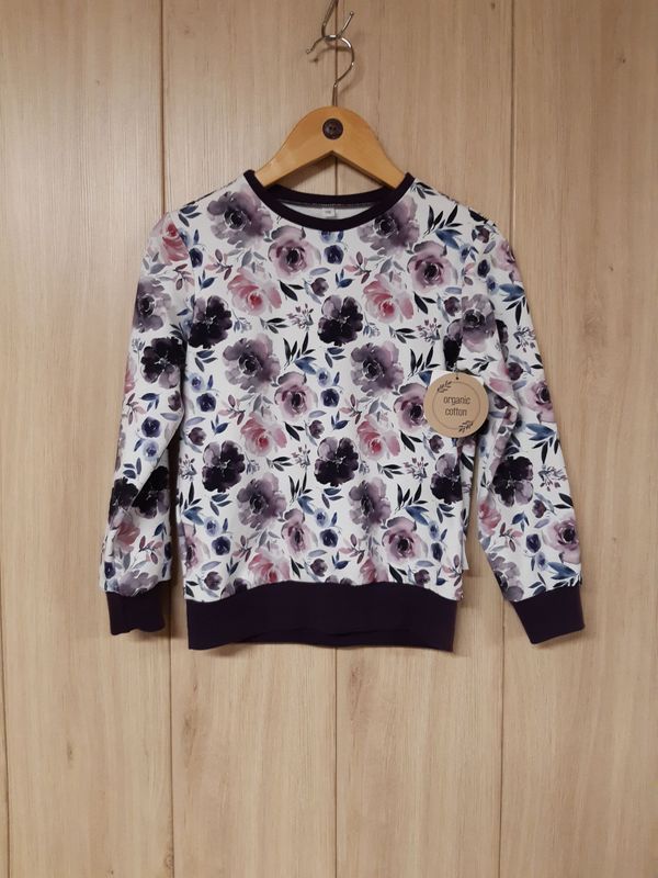 Sweater Rosen lila - verschiedene Größen Sweater Rosen lila - verschiedene Größen