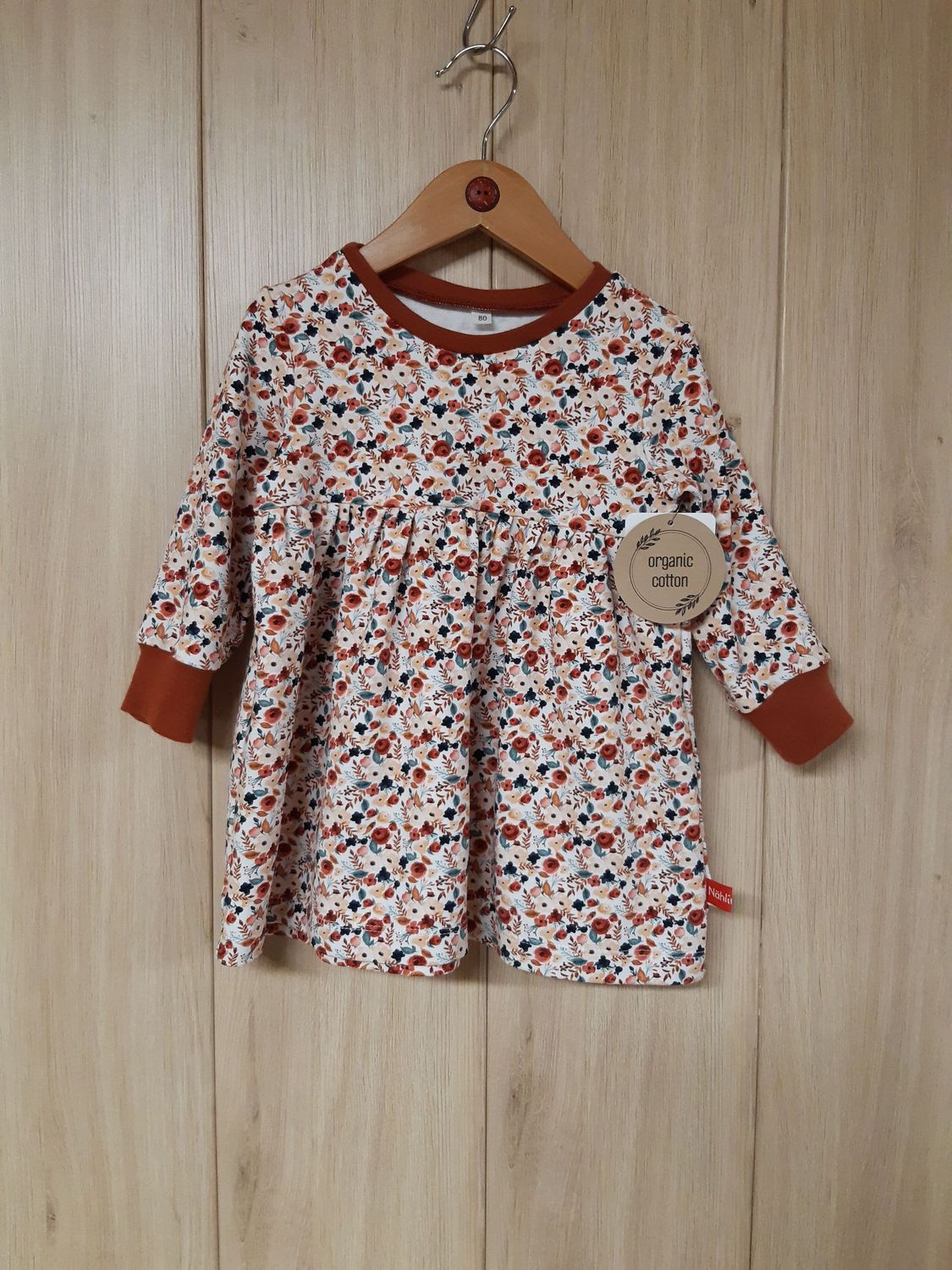 Sweat-Kleid Blümchen rost - verschiedene Größen