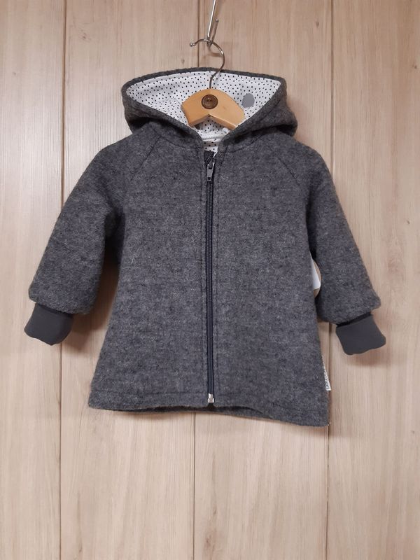 gefütterte Walkjacke Punkte grau meliert - verschiedene Größen gefütterte Walkjacke Punkte grau meliert - verschiedene Größen